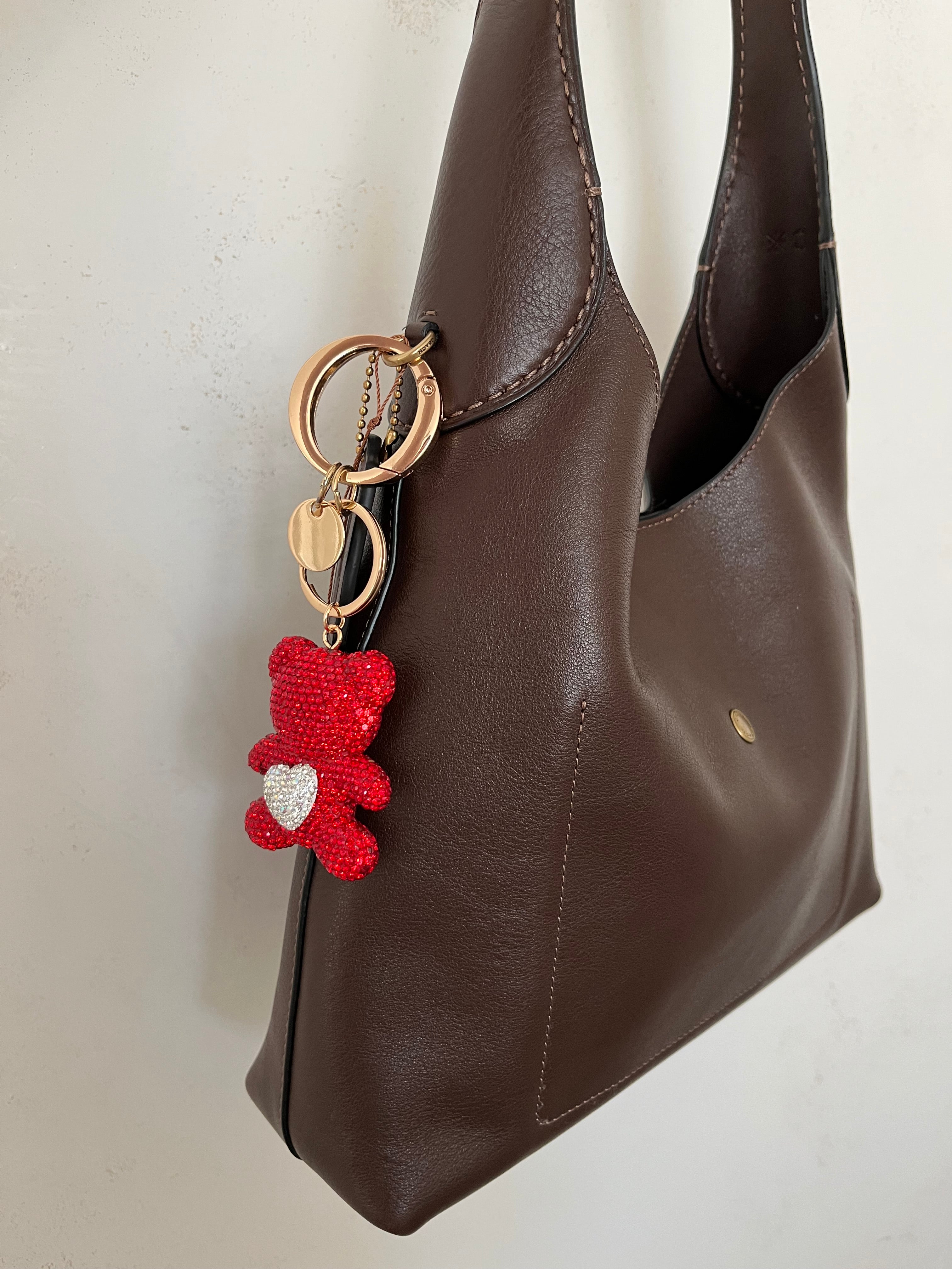 Red Crystals Cute Bear Charm