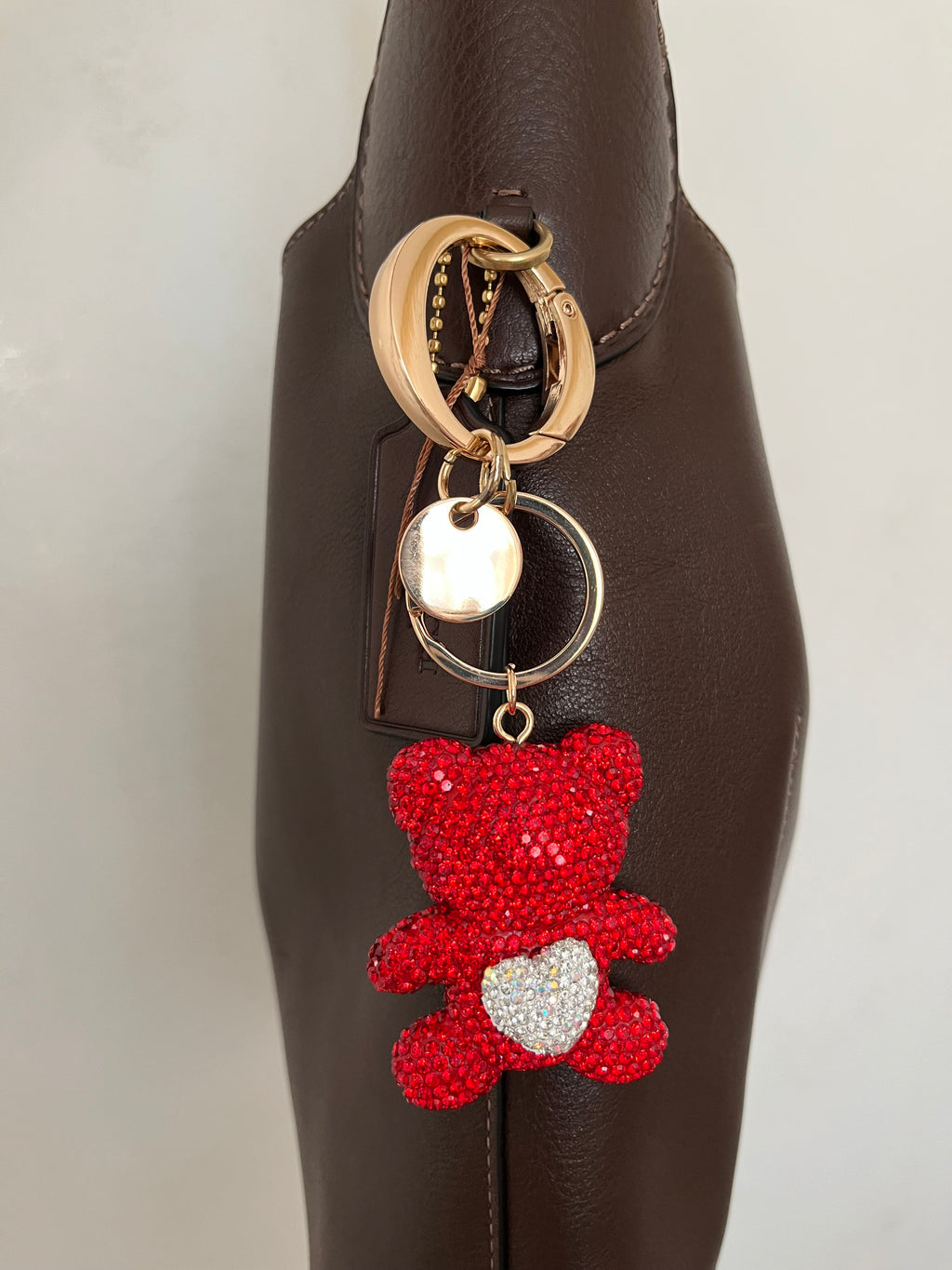 Red Crystals Cute Bear Charm