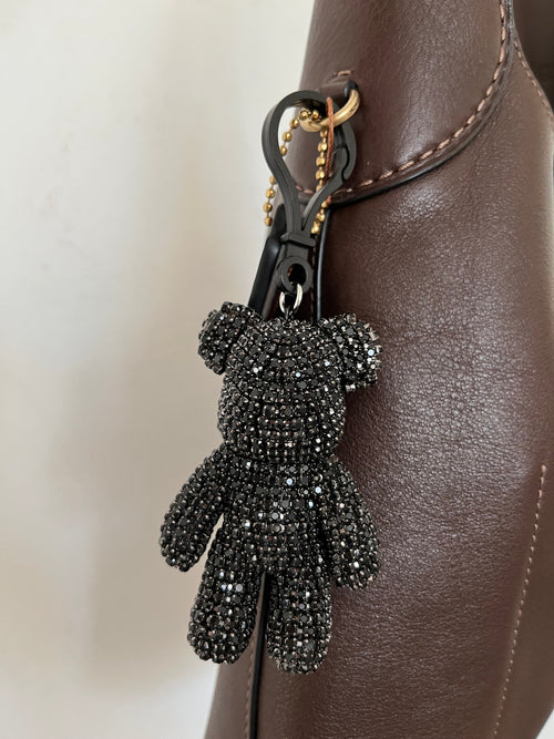 Black Crystals Cute Bear Charm