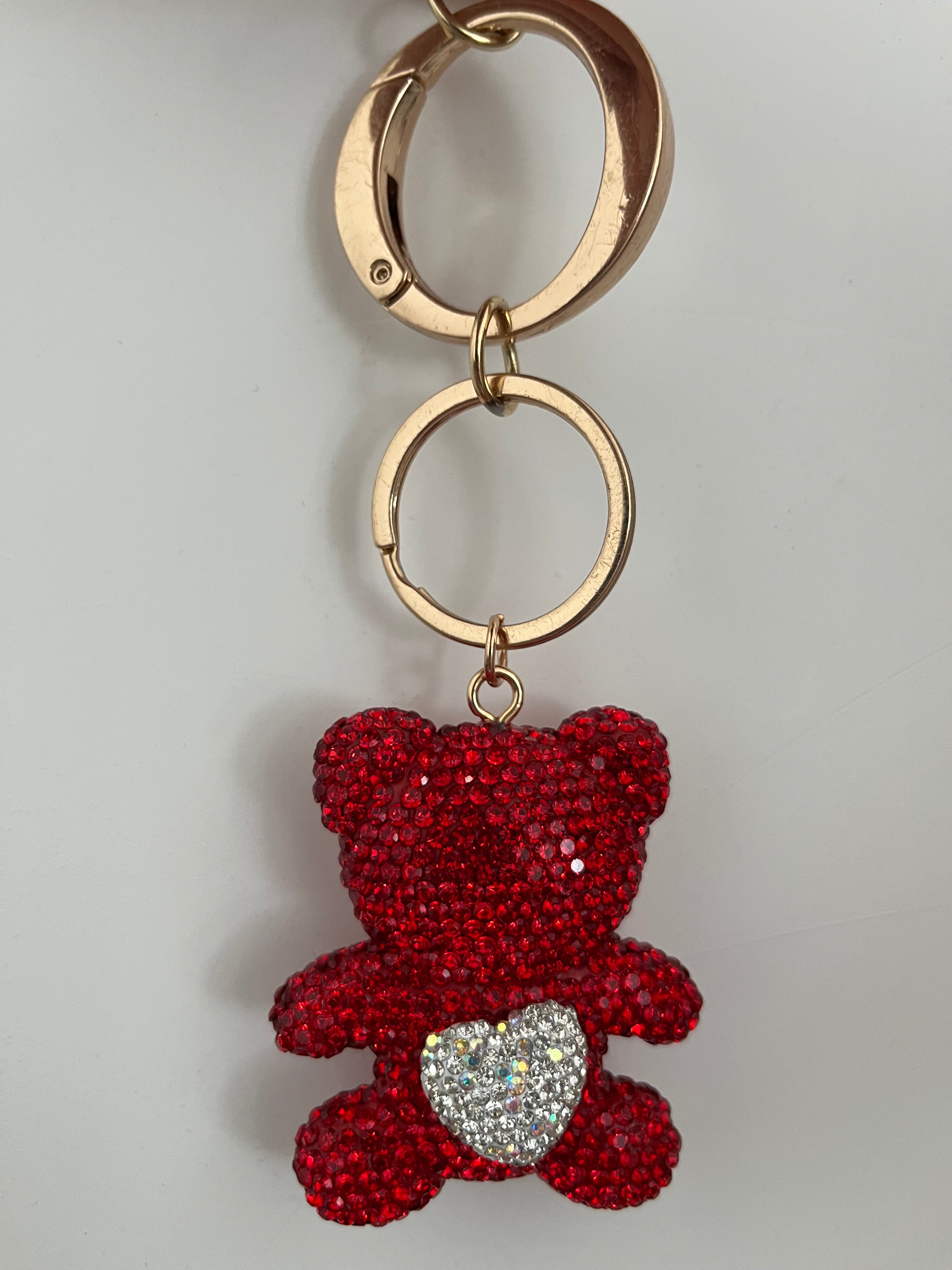 Red Crystals Cute Bear Charm
